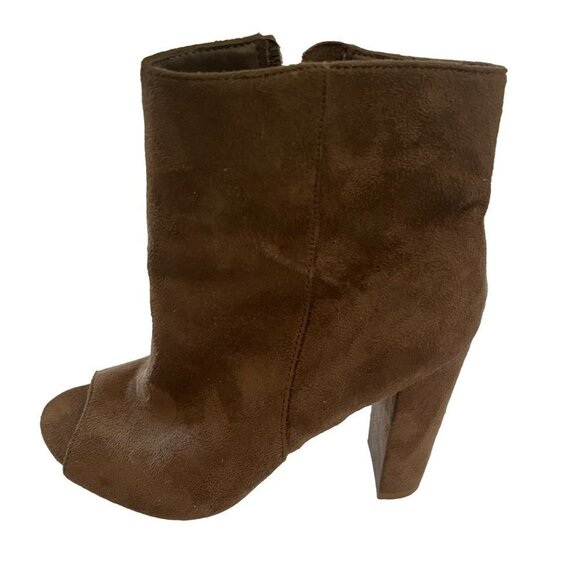 WILD Diva Open Suede Open Toe Ankle Boots Booties Size 6.5 - Picture 9 of 9